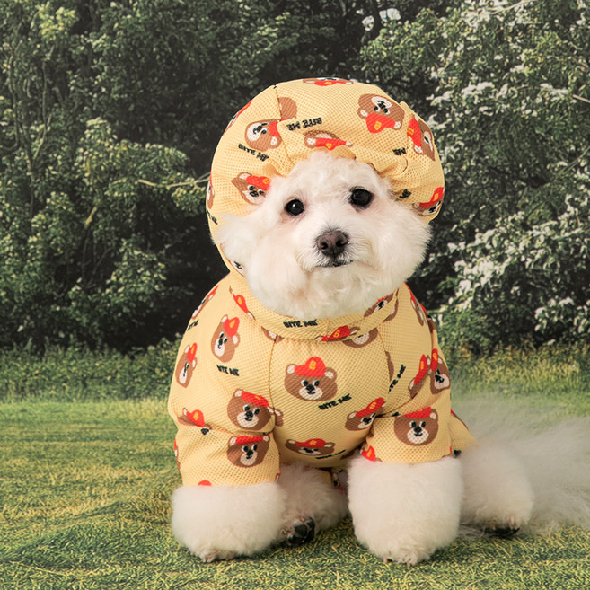 바잇미 강아지 마이크로 에어메쉬 올인원, 곰돌이, 1개