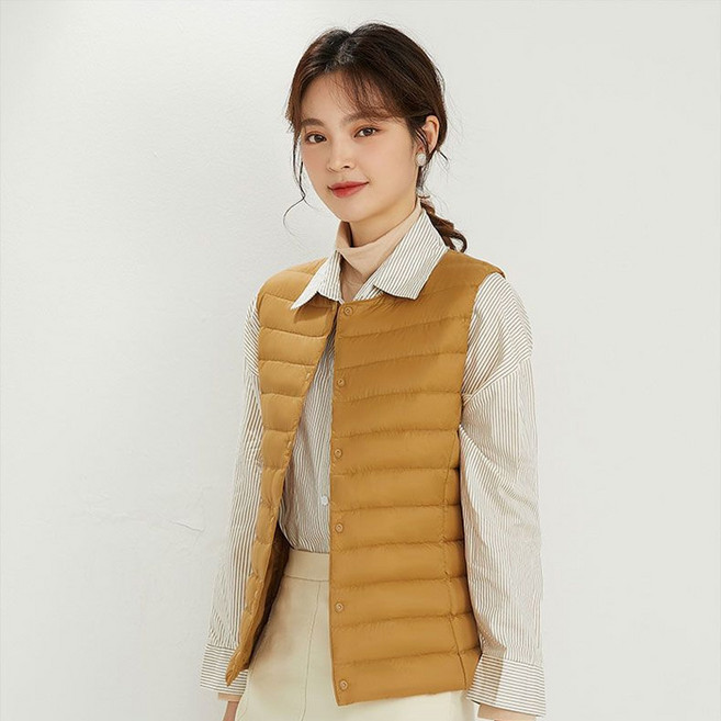 Sunbit 女性冬季圓領V領兩穿輕量保暖背心