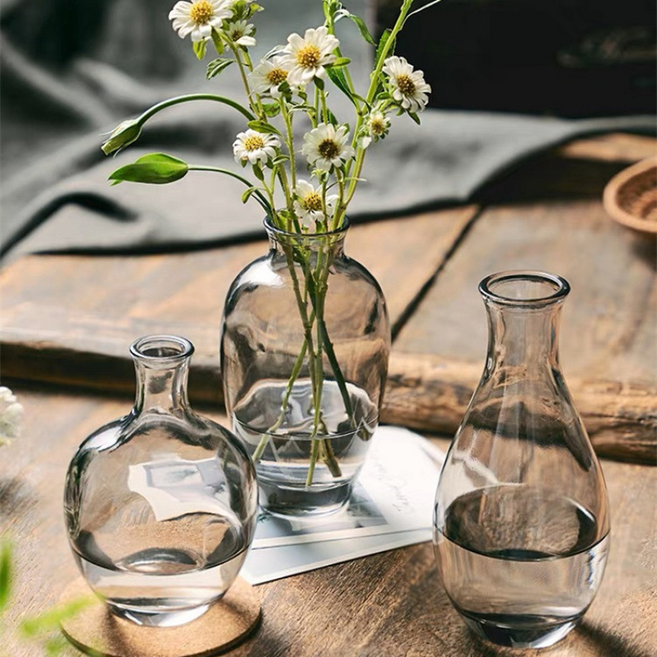 뎁시스 인테리어 책상 유리 꽃병 3종 세트, 그을음