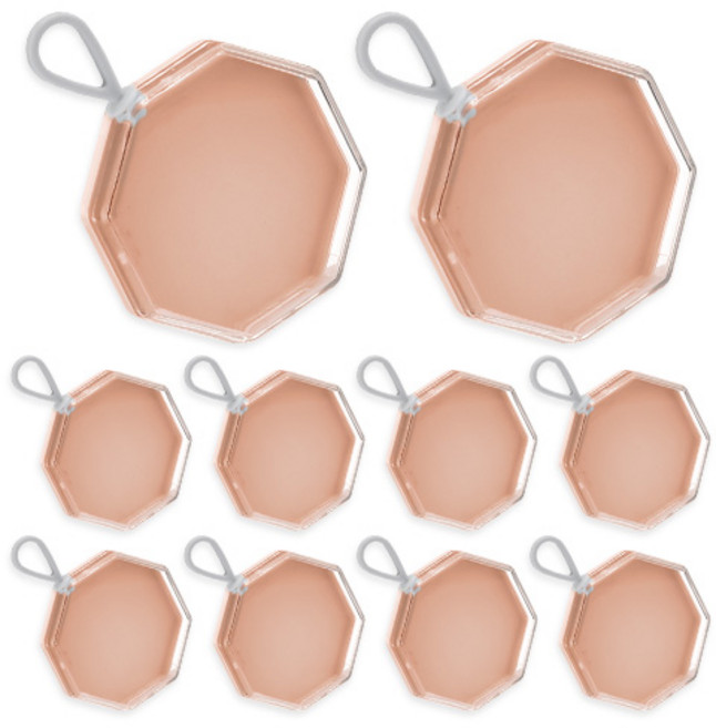 파라다이소 팔각 팩트 퍼프 케이스 쿠션 퍼프 휴대용, 10개, 핑크