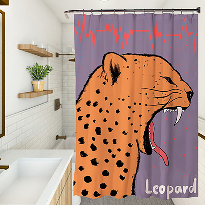 마켓에이 유니크 에니멀픽쳐 샤워커튼 YL001 165 x 180 cm, 1개, 멀티(혼합)컬러