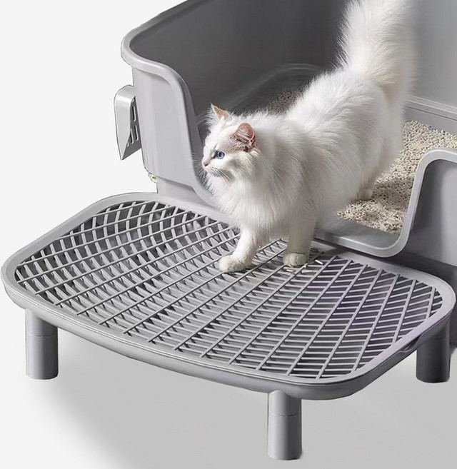 티유 높이조절 사막화방지 고양이 화장실 모래발판, 그레이, 1개