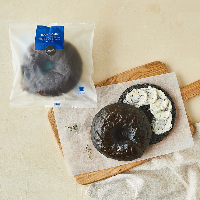 도제식빵 먹물치즈 베이글, 100g, 1개, 1개입