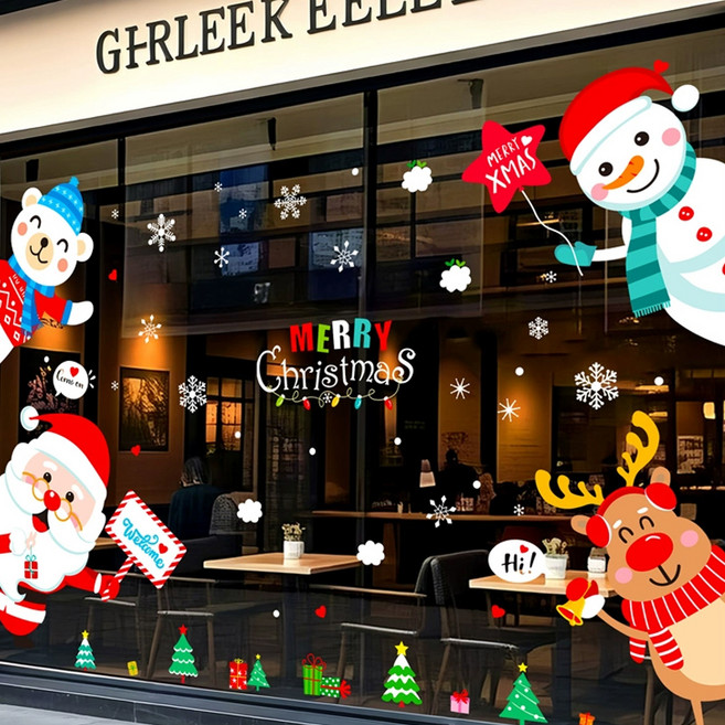 ByeolNim 聖誕節靜電窗戶裝飾貼紙, H款