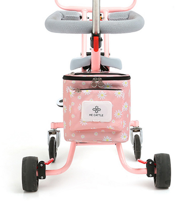 모든 유모차에 99프로 적합한 유모차 걸이 수납 정리함 가방, A핑크데이지, 1개