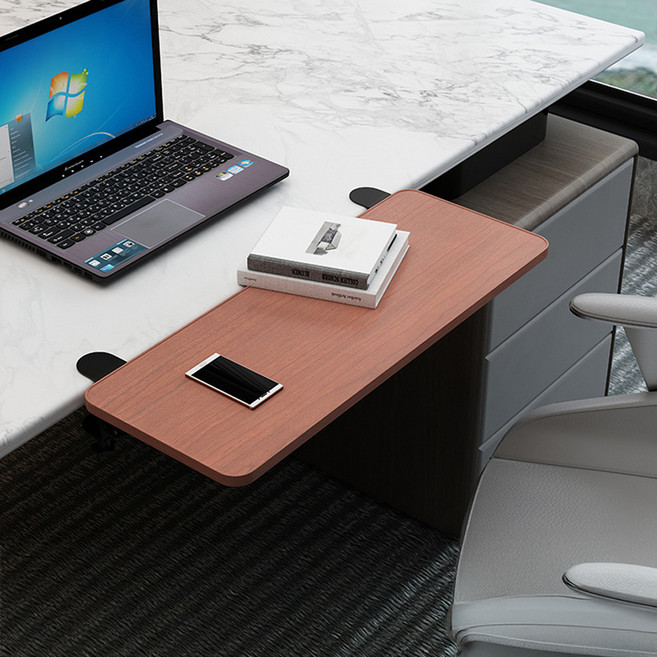 해피플러스 책상 팔걸이 확장 키보드 거치대, 월넛, 1개