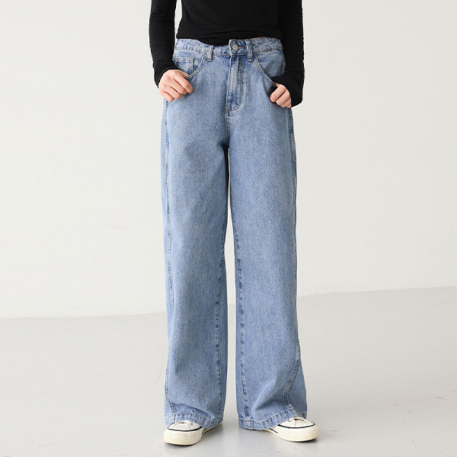 피핀 여성용 숏/기본/롱 기장 허리 비죠 사이드 절개 투웨이 진 #711136