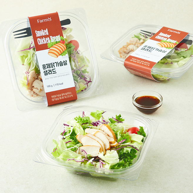 팜에이트 훈제닭가슴살 샐러드, 160g, 3개