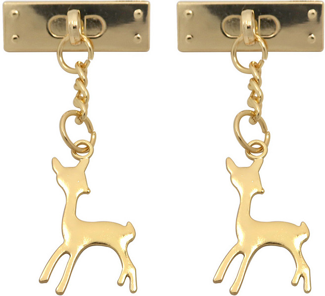 사슴 태슬 가방장식, 골드, 2개