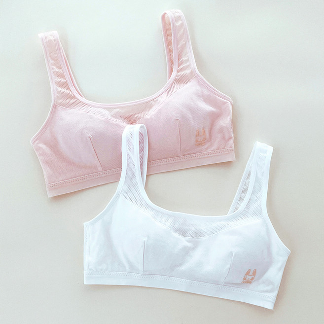 주니데이 학생 브라 핑크레빗 2종 세트