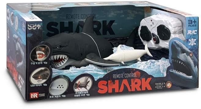 반디 샤크 무선 RC동물 400 x 150 x 220 mm, 혼합색상, 1개