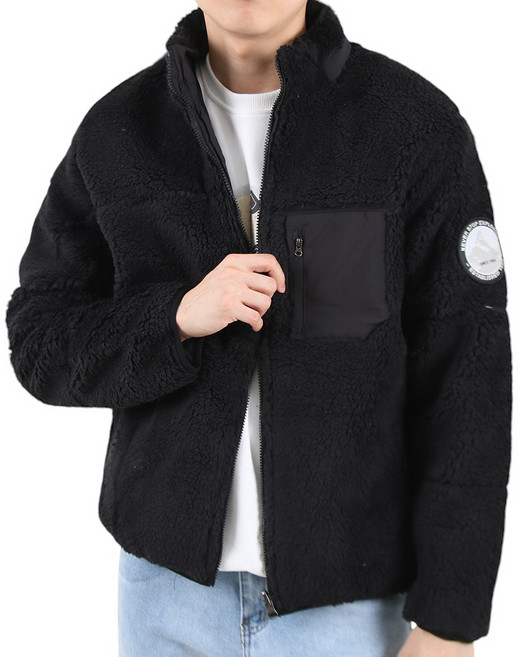 남성용 오드람프 뽀그리 양면 하이넥 집업 자켓 YX185