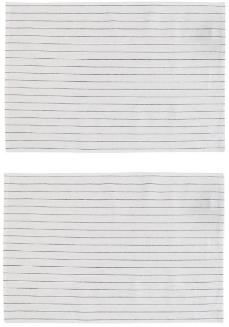 아리코 심플 체크 면 키친크로스, 화이트 C, 2개