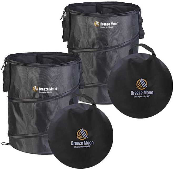 브리즈문 팝업 휴지통 수납 정리함, 모던블랙, 1단, 2개