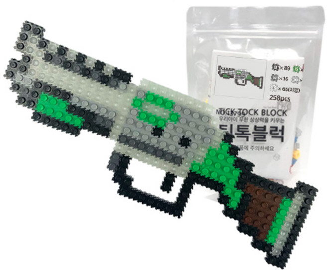 틱톡블럭 톡톡 끼우는 디폼블럭 야광총 세트 NO13815, 혼합색상, 1개