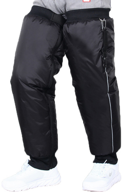 리버폭스 라이더 바람막이 방한 다리워머 양쪽세트, 블랙