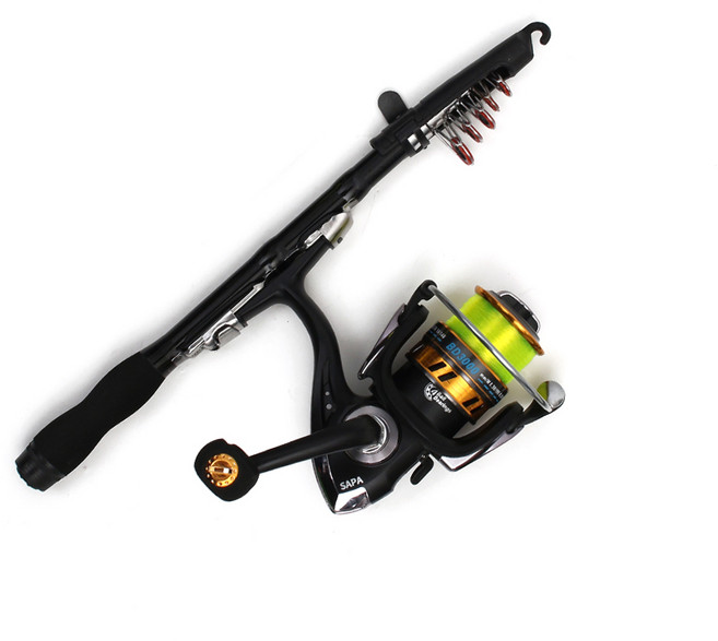 싸파 미니 릴 낚싯대 + 스피닝 릴 BD-3000 세트, 혼합색상