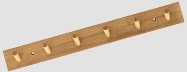 더플로우커머스 원목 벽걸이 다용도 후크 행거 6구, 나무, 1개