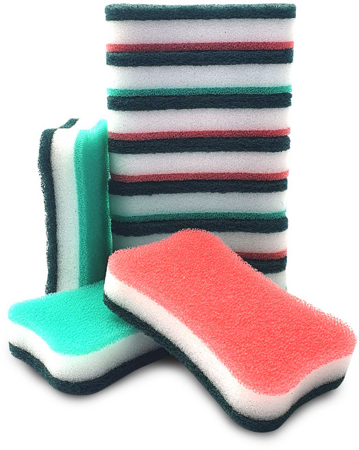 퓨어썬데이 삼중 다목적 수세미, 1개, 10개입