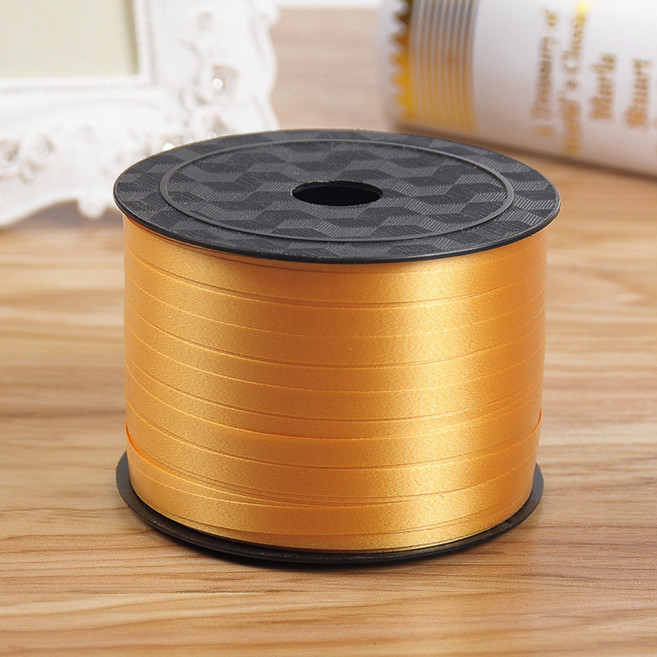 마켓피아 다용도 포장 리본 선물 장식 작업노끈 0.5cm x 90m, 골든 롤, 2개