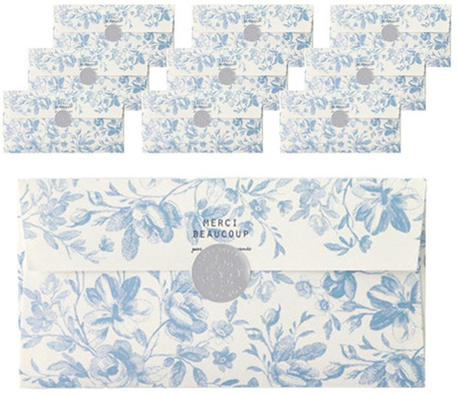 heLLo MORIS 法式印花 Merci Beaucoup 感謝信封/紅包袋 10入組, 10個, 弗拉梅西