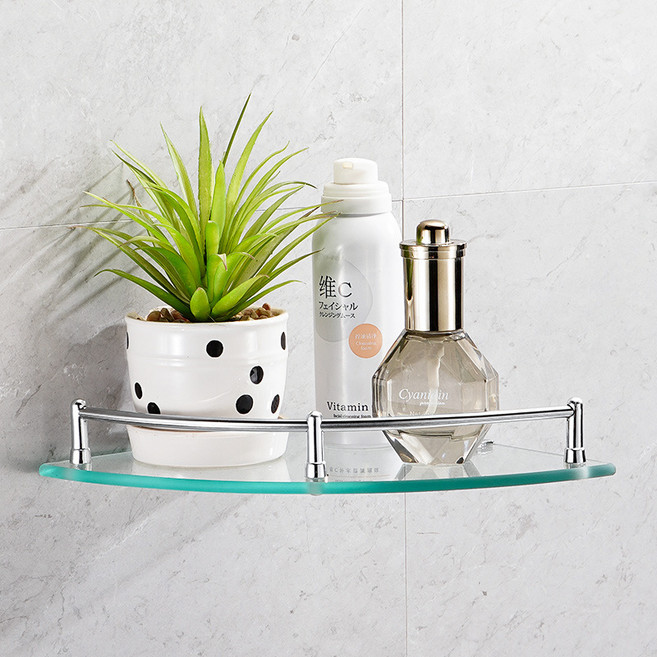 예홈 강화유리 럭셔리 선반 코너형, 투명, 2개