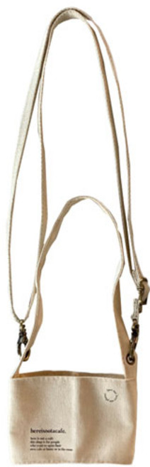 히얼이즈낫어카페 샌드 크로스 텀블러백 + 어깨끈 세트, 화이트, 1세트