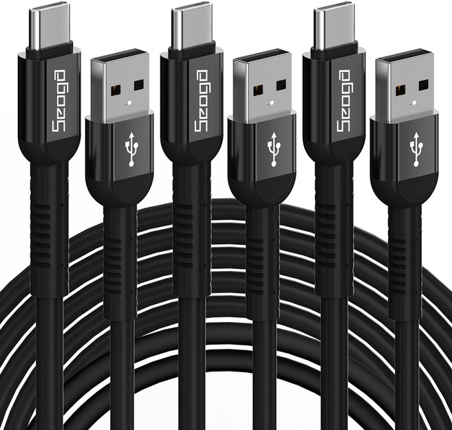 서가 메탈 고강도 고속충전 케이블 C타입, 3m, 블랙, 3개