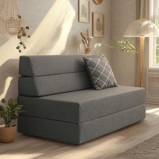 세인트블랑 허리가 편한 4단 HR황토폼 접이식 토퍼 매트리스