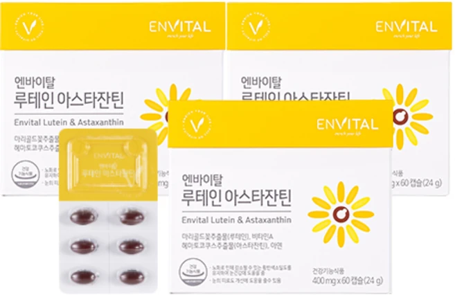 엔바이탈 루테인 아스타잔틴 24g, 60정, 3개 - 쿠팡