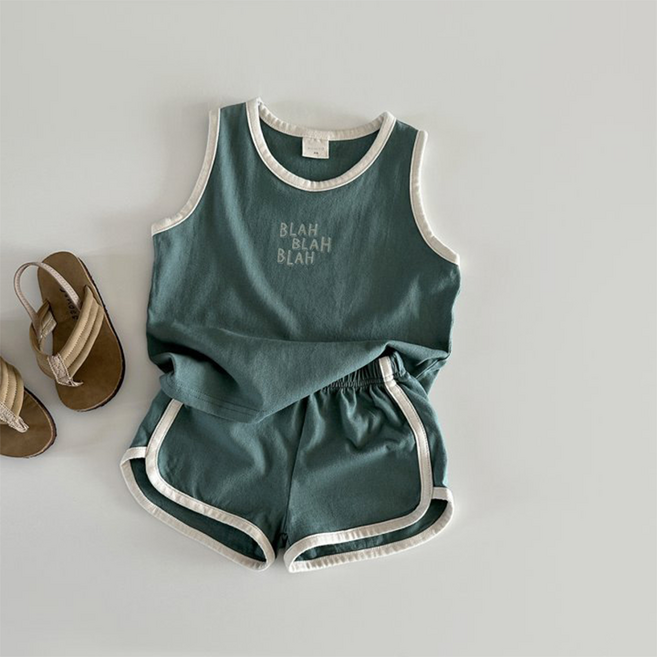 베베니즈 아동용 캐쥬얼 심플민소매 상하복 세트