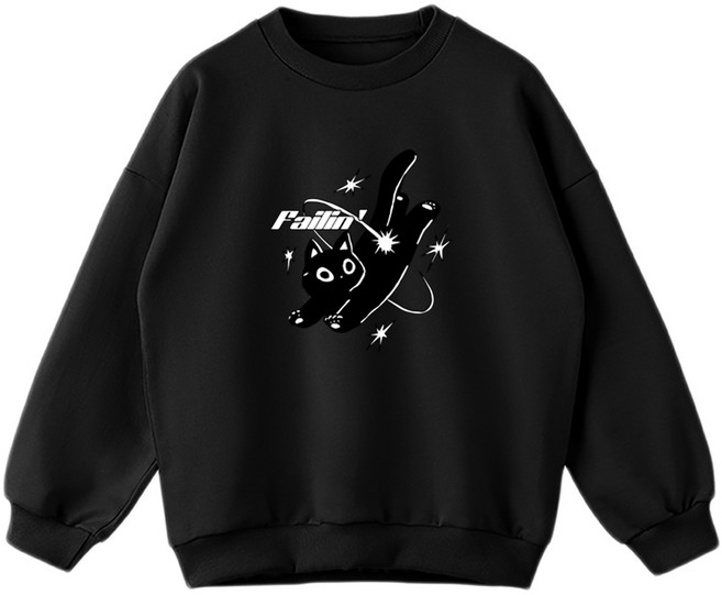 제니키즈 주니어클럽 주니어용 오버핏 폴린캣 맨투맨 JN1092M