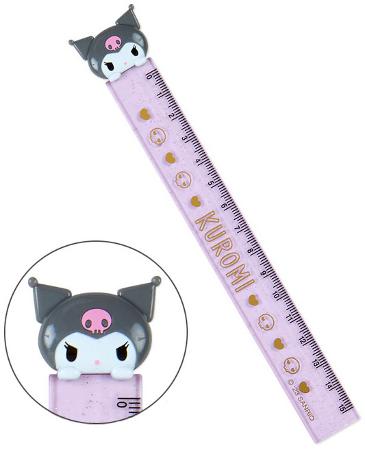 아오이마켓 산리오 쿠로미 마스코트 슬림 자 15cm, 혼합색상, 1개