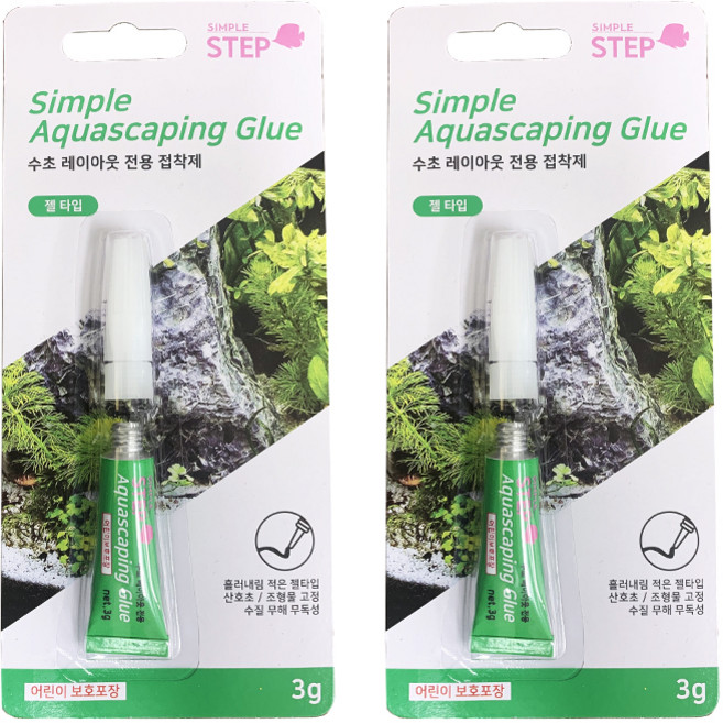 심플스텝 아쿠아 스케이핑 글루 수초 레이아웃 전용 접착제 젤타입, 2개