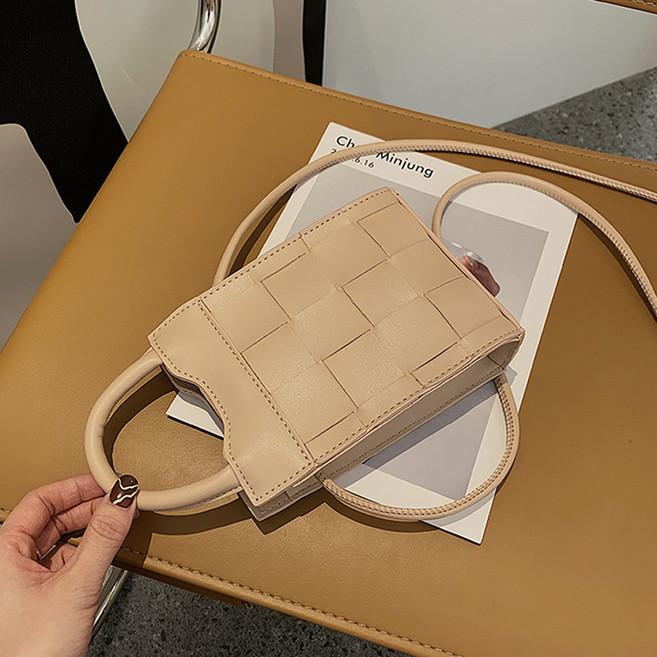 bonnie bottari H Weave 迷你編織托特斜背包, 米色