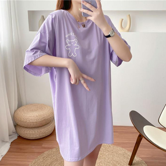 루나글램 원피스형 임산부 임부복 모유 수유 티셔츠 CHS188