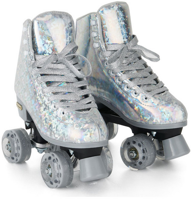 휠러스 여성용 롤러스케이트 롱부츠, 실버, 1개