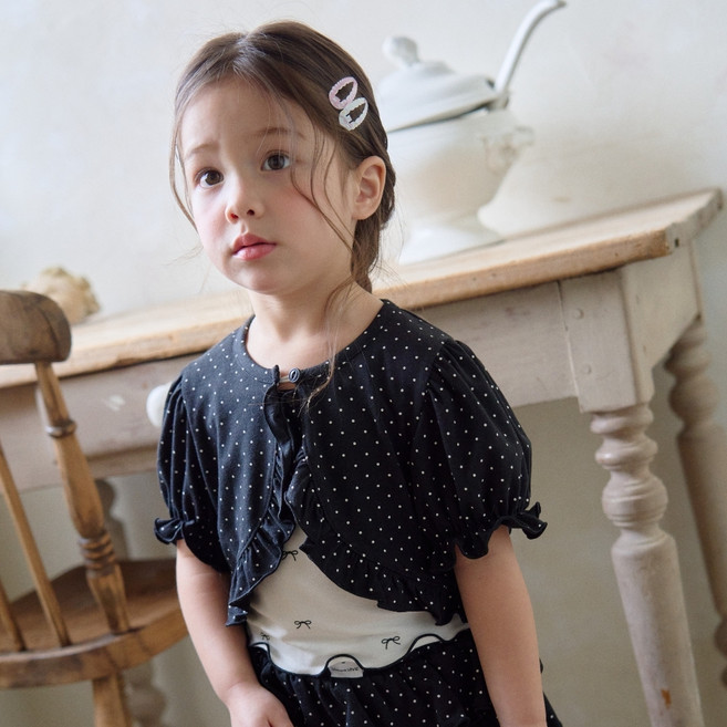 키키모라 아동용 도트 볼레로