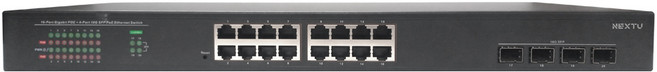 NEXTU 16埠 10 / 100 / 1000Mbps 4埠 10G SFP 管理型 PoE 交換式集線器, NEXT-POE3820-10G, 1個