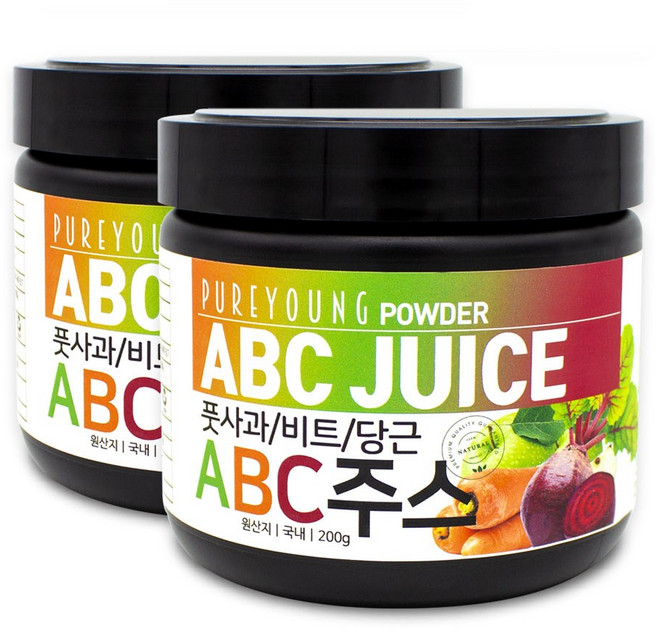 퓨어영 풋사과 비트 당근 ABC주스 분말, 2개, 200g