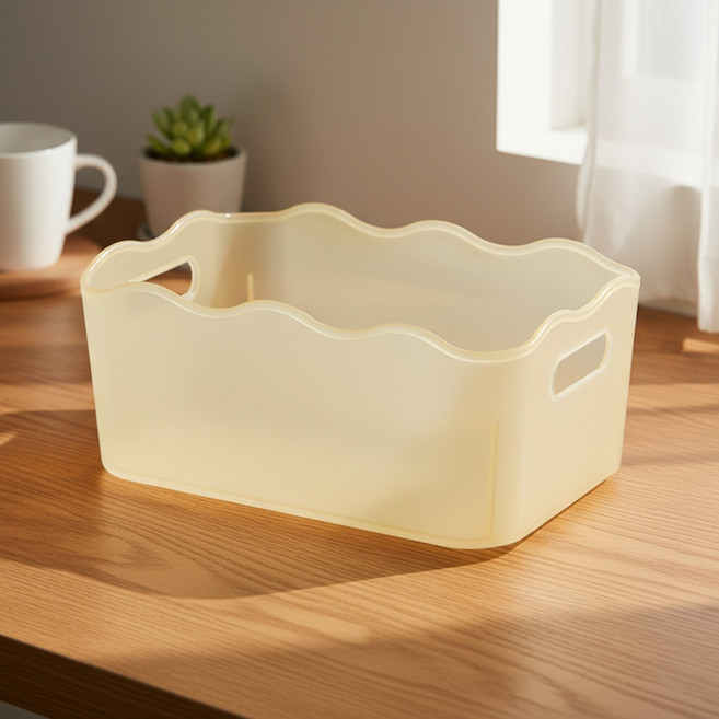 조인메이드 하우스 디자인 분리형 수납함 투명 바구니, 옐로우, 1개