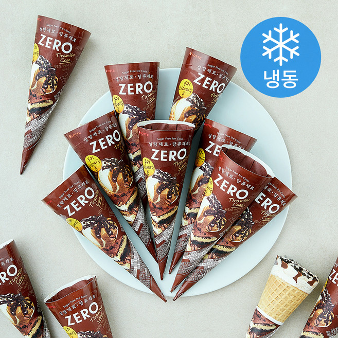 롯데웰푸드 ZERO 아이스 쿠키티라미수 콘 (냉동), 24개, 1개입, 160ml