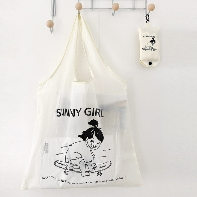 ROJI 써니 접이식 시장바구니 5p 세트, 1세트, 아이보리