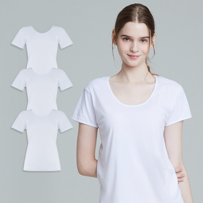 보디가드 여성용 면 반팔 런닝 3p