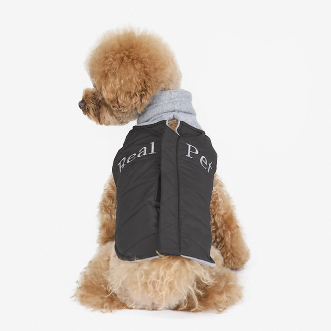 RealPet 반려동물 터들패딩 조끼 아우터, BLACK, 1개