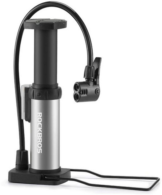 락브로스 휴대용 미니 풋 자전거 발펌프 4522L, 4522LS(실버), 1개