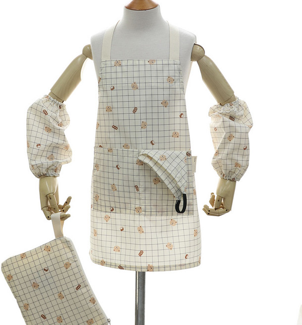 세맘스 아동용 베이킹 베어 방수 앞치마 세트