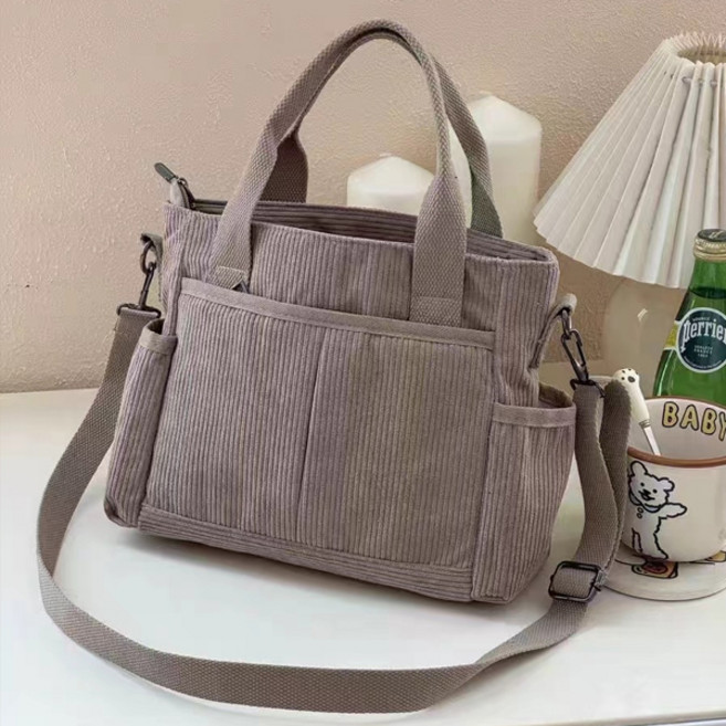 선빛 여성용 카나 코듀로이 데일리 토트백