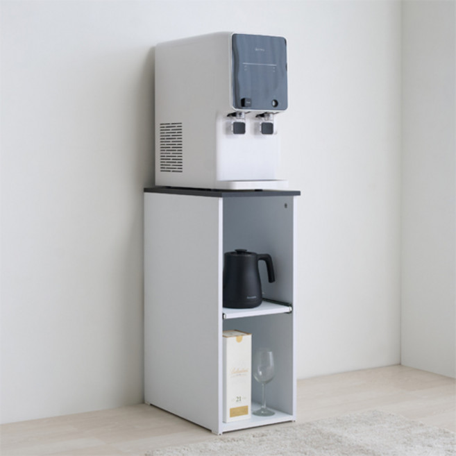 제우스가구 국내제작 마지 DIY 정수기 틈새 수납장, 블랙화이트
