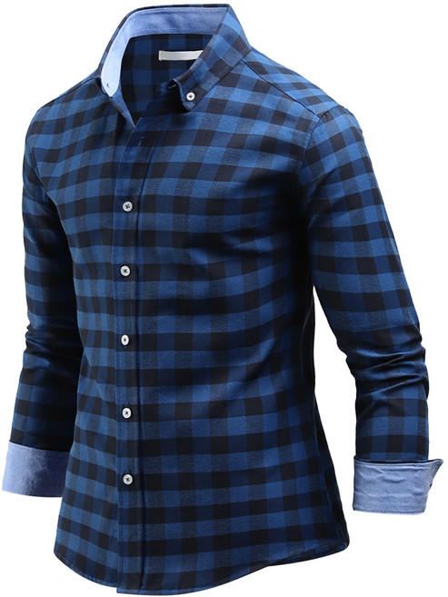 다꾸앙 남성용 나의 일상 체크 기모 긴팔 셔츠 C08D14_sp2219